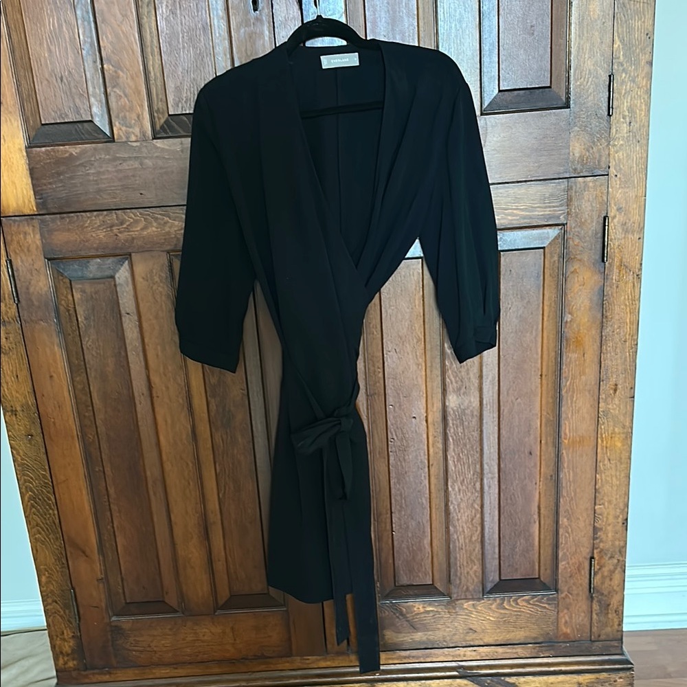 Elegant Black Women's wrap dress